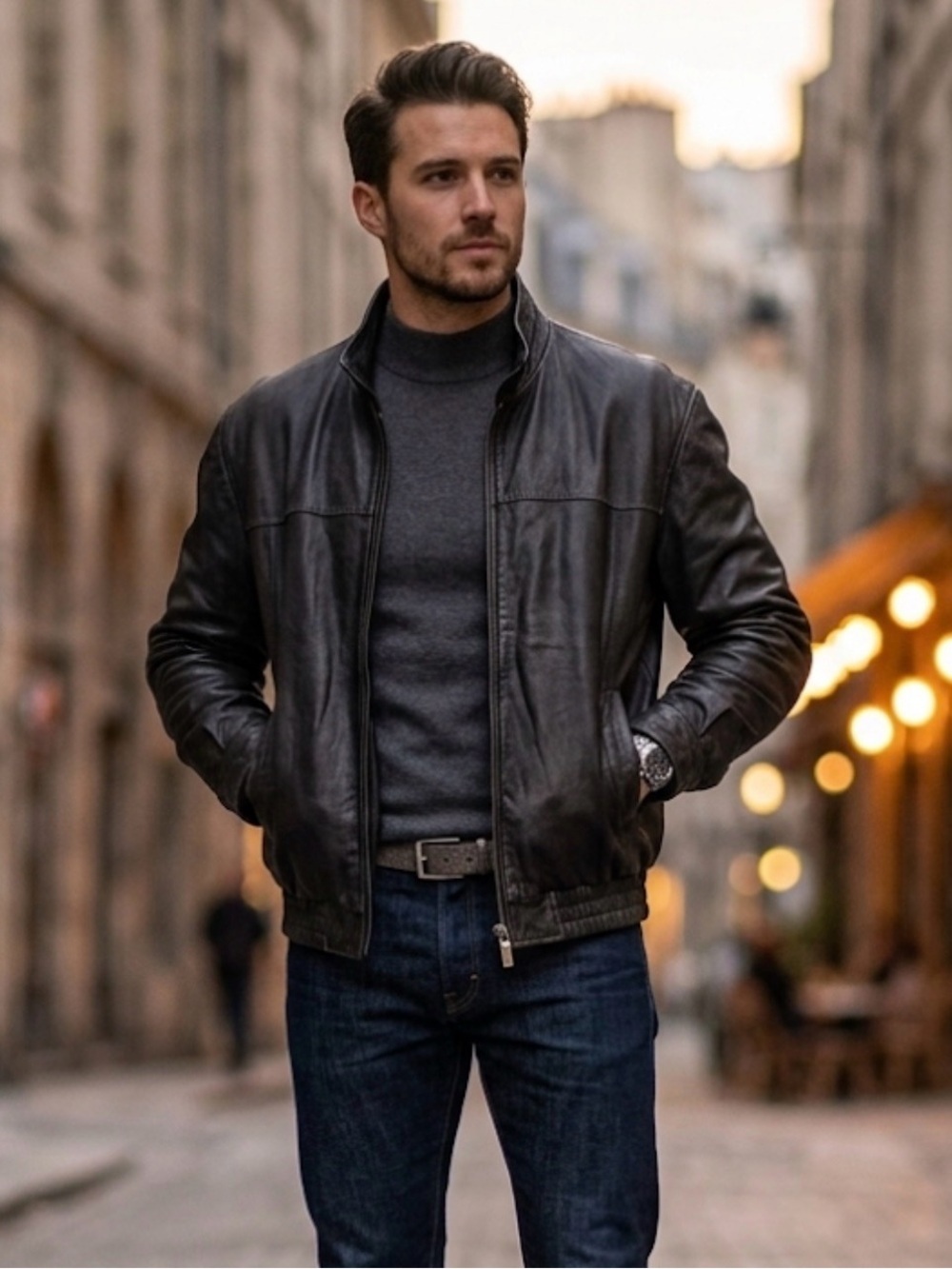 Zilli Albo Lambskin Silk Lined Men’s Bomber Jacket
